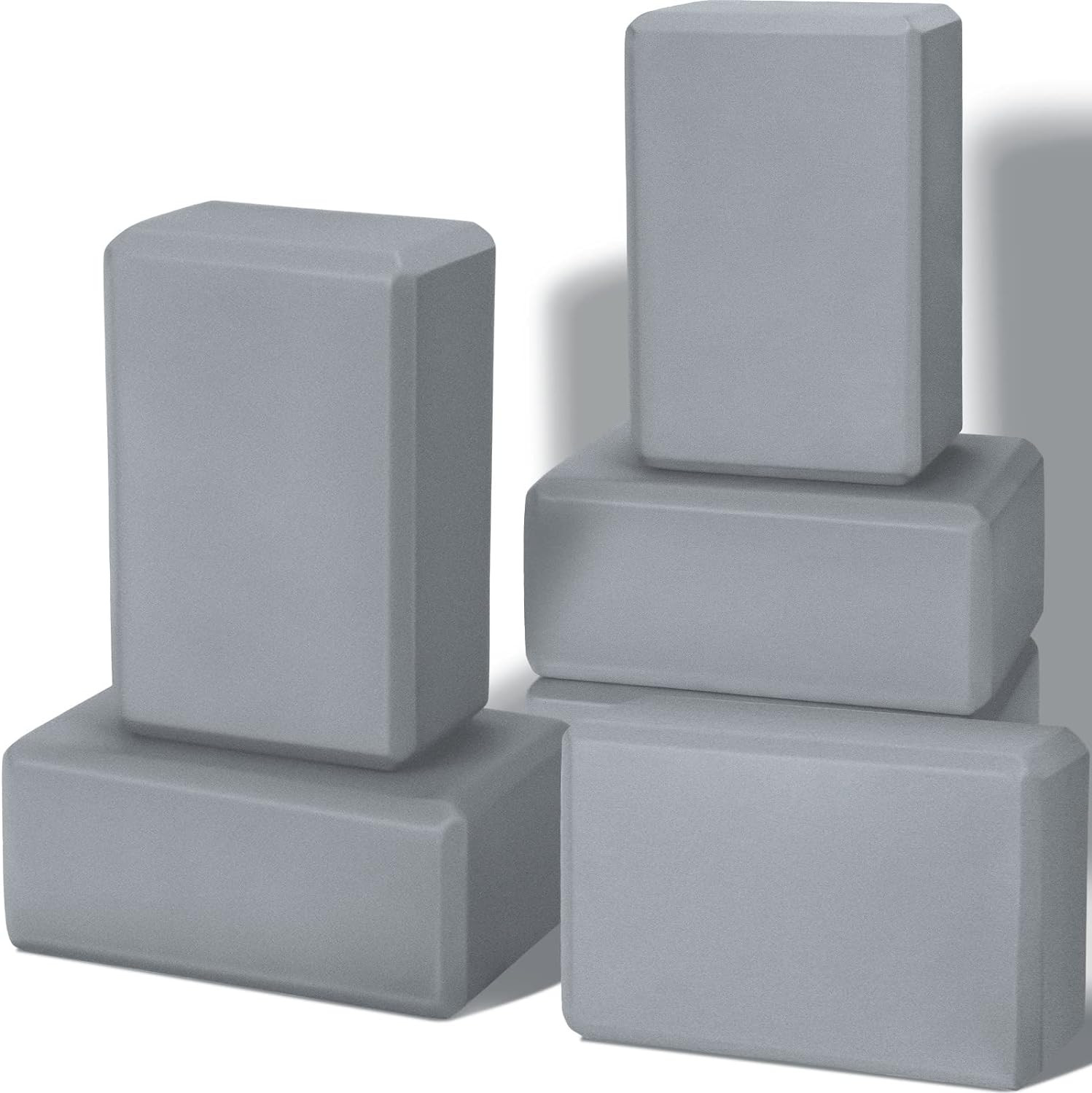 6 Pack Yoga Blocks 9 X 6 X 4 Inch Eva Foam Lightweight Non Slip Yoga Props for Y