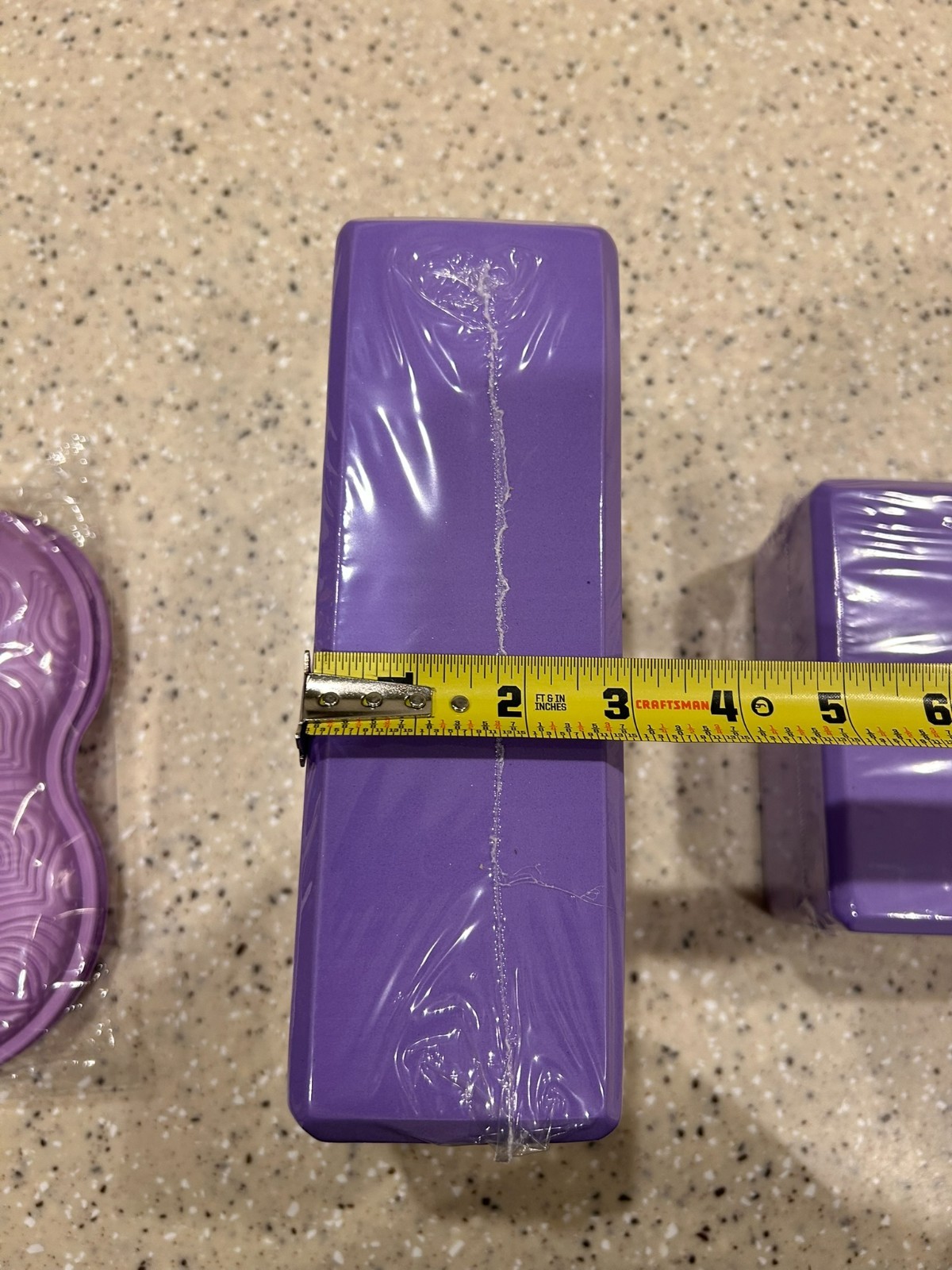 NEW! 2 Yoga Blocks & 2 Knee Pads Purple EVA Foam Pilates Stretch Wrist Support
