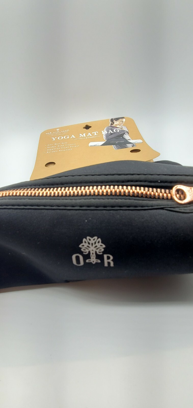 Oak And Reed Neoprene Yoga Mat Bag Fits Most Mats Durable Zippered Pocket black