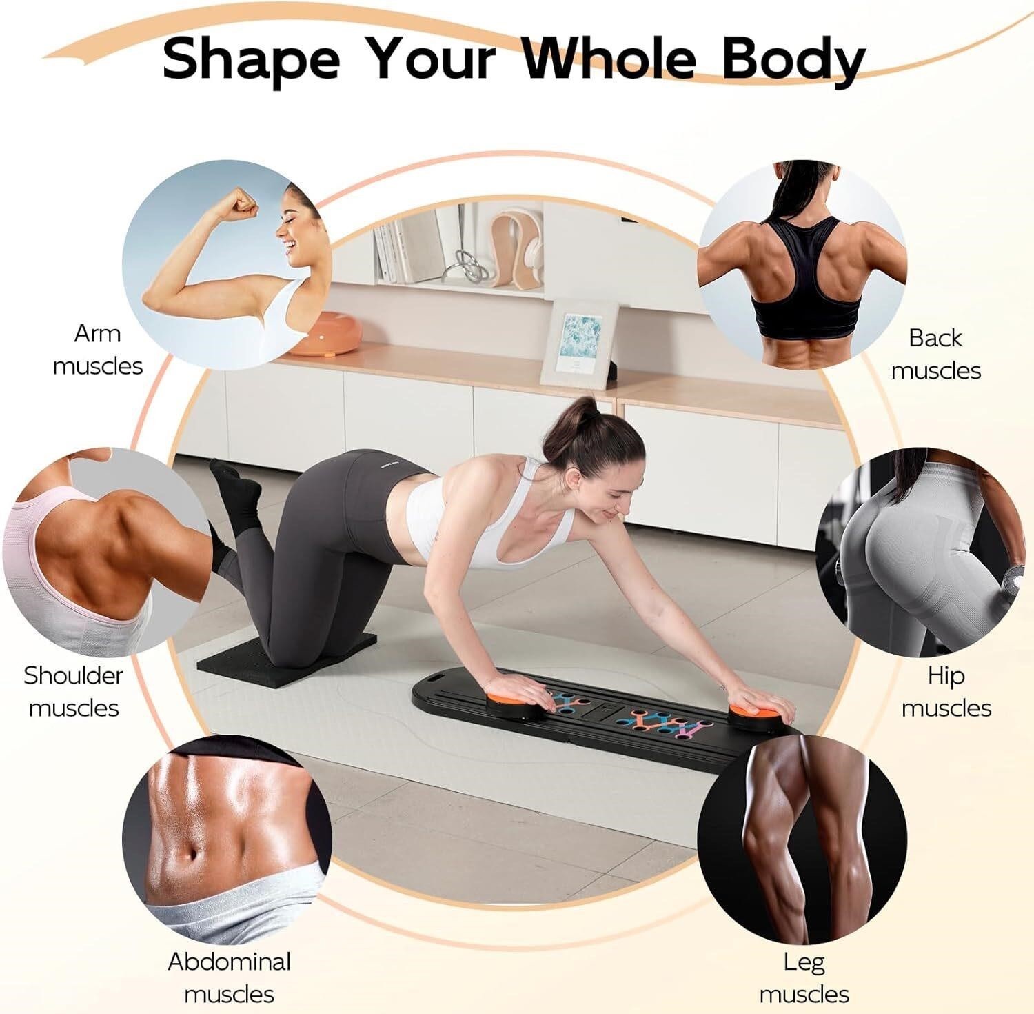 Pilates Board Reformer Set Portable Foldable Black Orange Bag Timer Rope Mat NEW