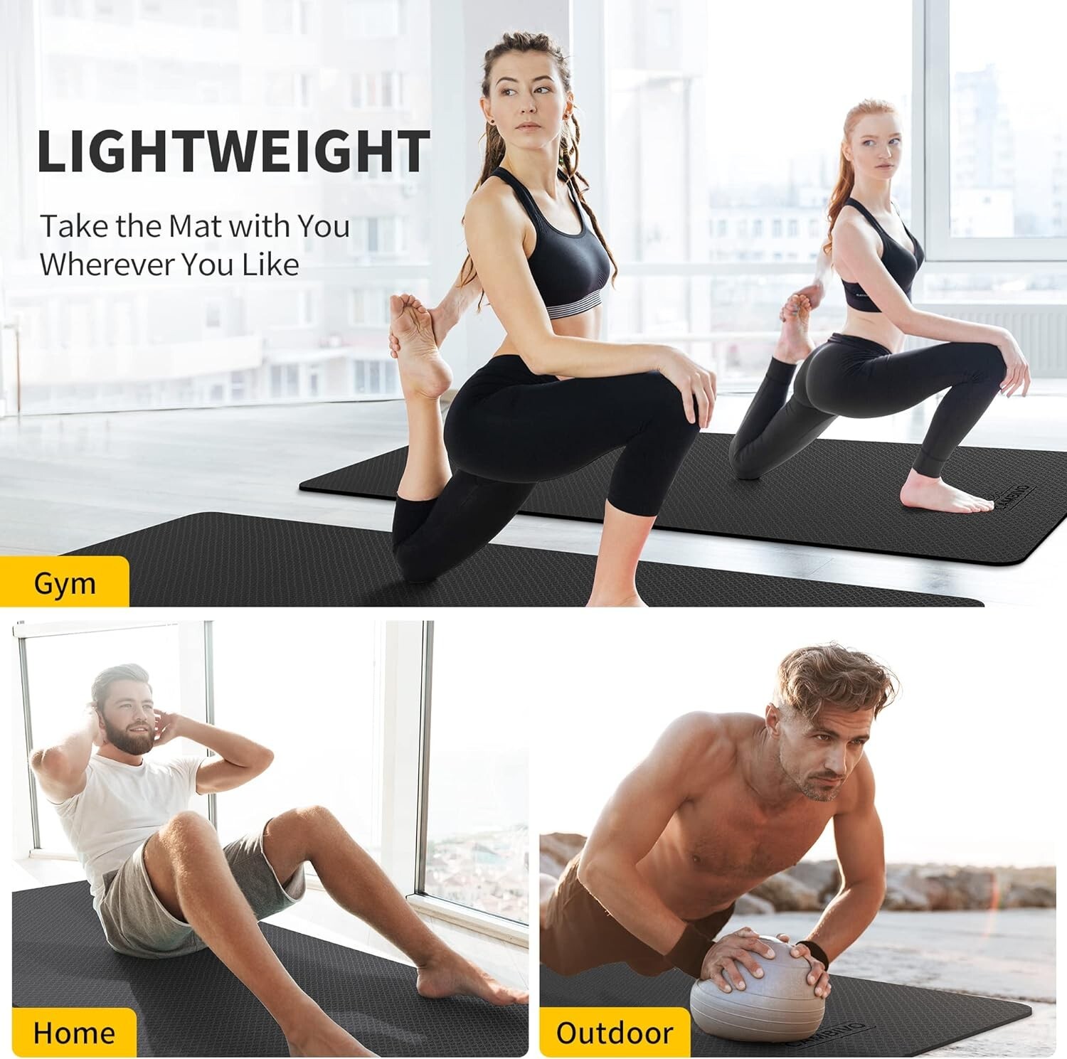 Extra Wide TPE Yoga Mat 72&Prime;x32&Prime;x1/4&Prime; – Non-Slip Comfort for Yoga & Pilates