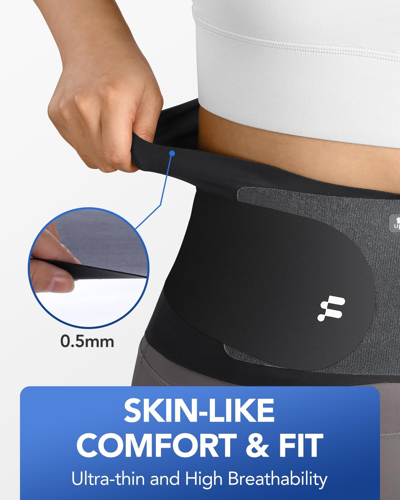 0.5mm Ultra Thin Back Brace with 3D Lumbar Pad, Seamless Yoga Fabric, Lightwe…