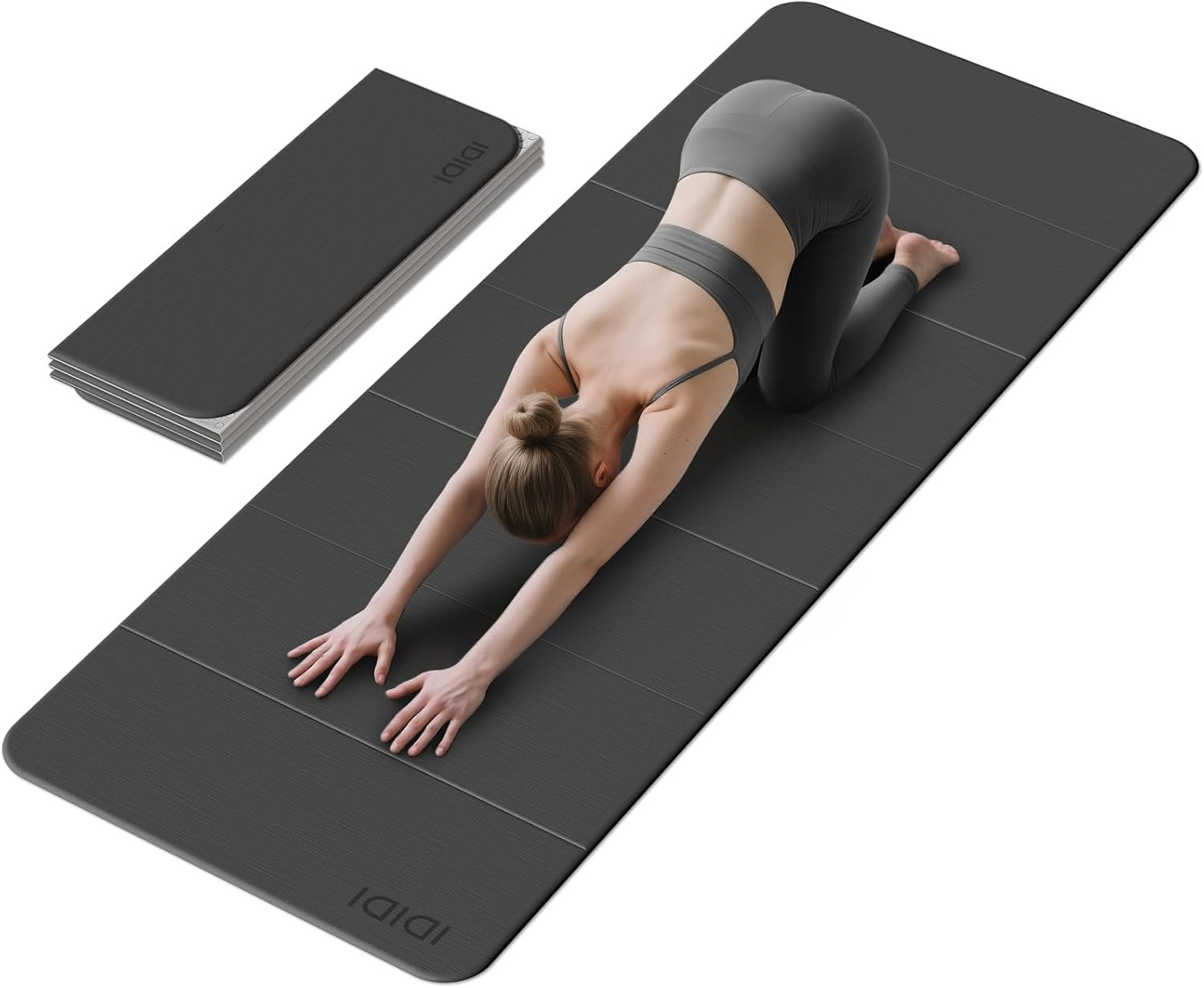 Foldable Yoga Mat Extra Thick & Large (74&Prime; X 31.5&Prime; X 0.32&Prime;), Double-Sided Non Sl