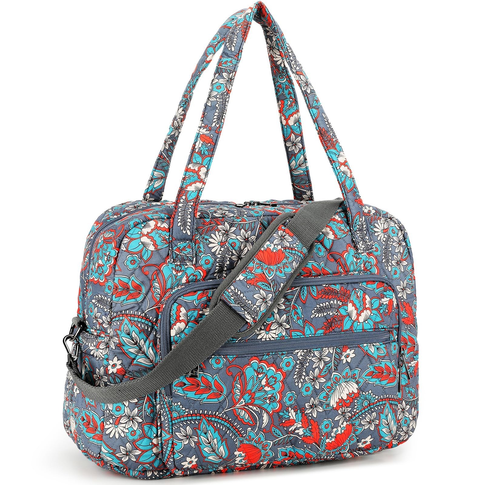 Searock Women&rsquo;s Weekender Bag Large Quilted Travel Duffle Bag 18in Cotton Car…