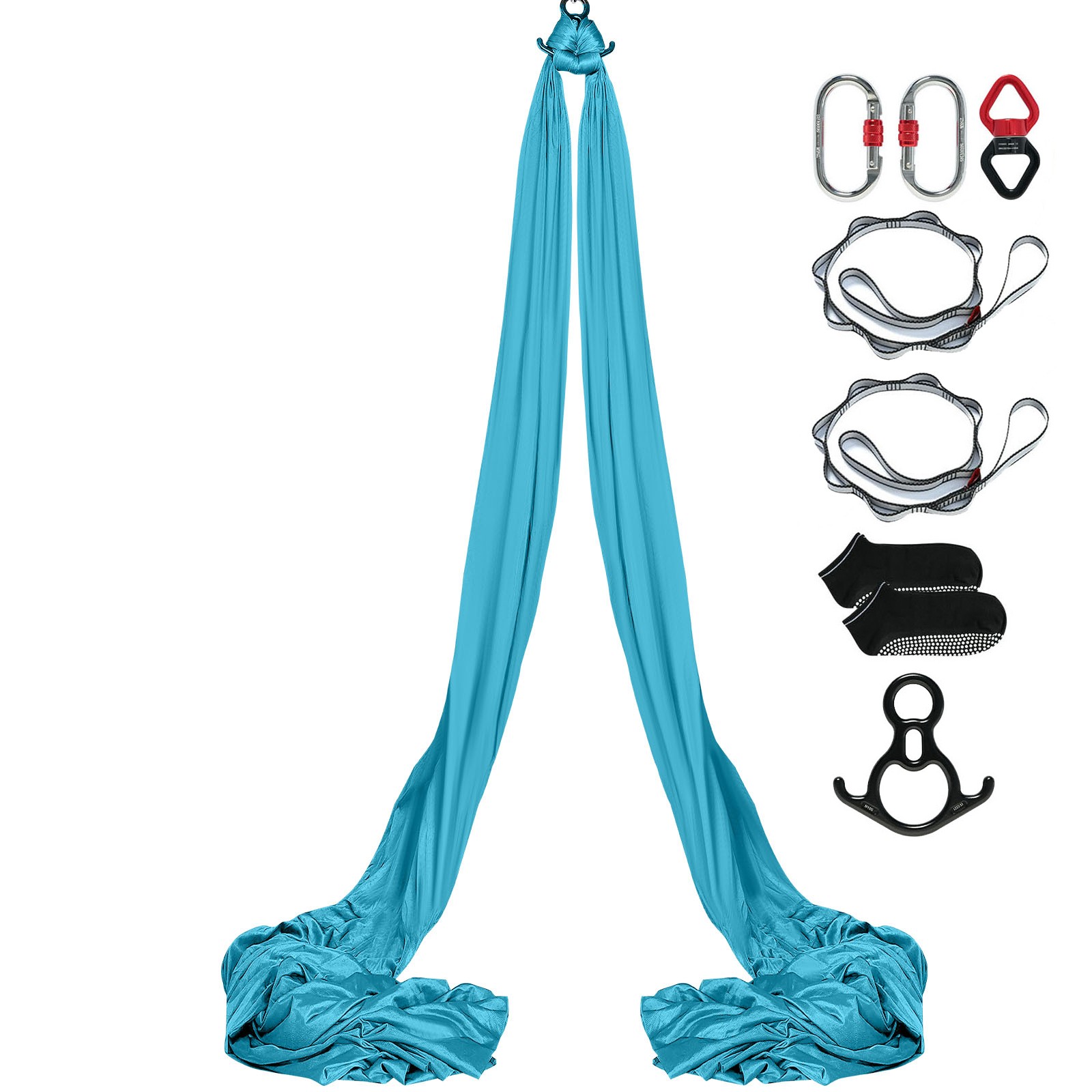 Uimoso Aerial Silk Yoga Swing Set 11 Yards Hammock Trapeze Inversion Fly Blue
