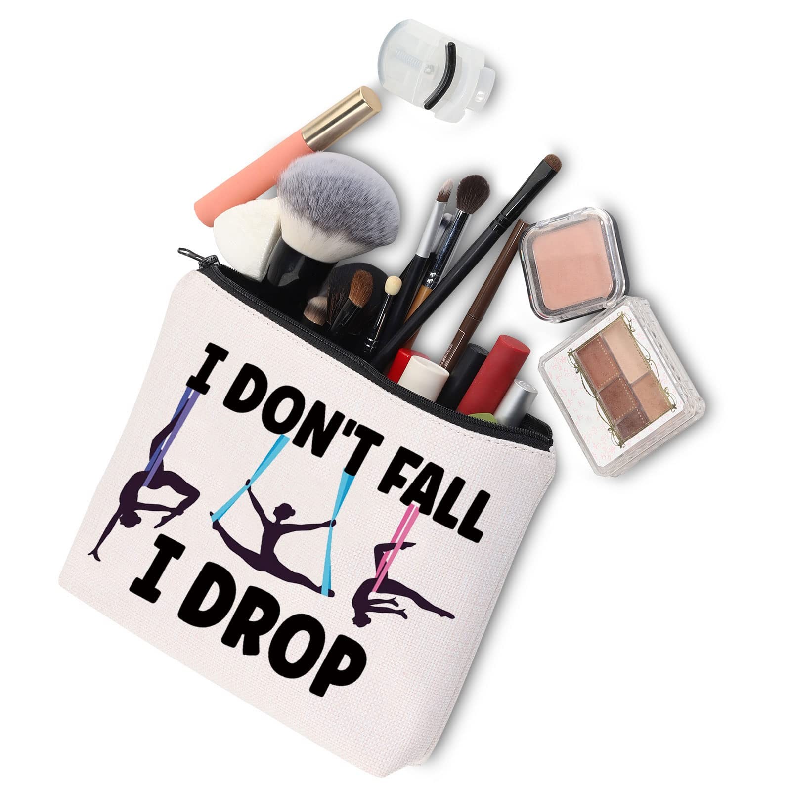 BWWKTOP Aerialist Cosmetic Makeup Bag Aerial Yoga Gifts I Don&rsquo;t I Fall