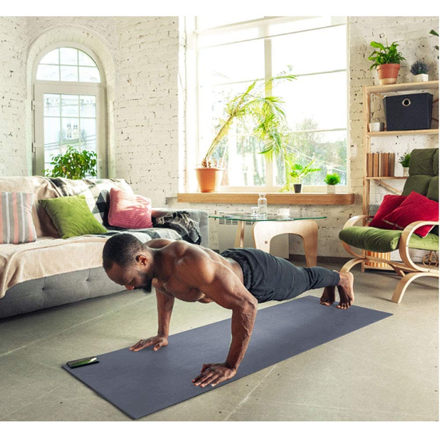 Thick High Density Yoga Mat Exercise Equipment Gym Floor Mat, Thick 72 x 24̶
