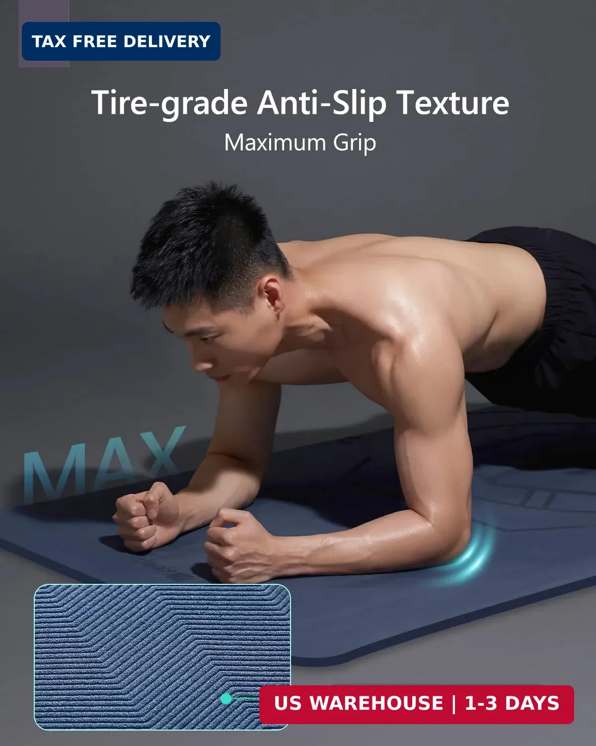 KEEP Extra Wide & Long Yoga Mat for Men, 79&Prime;x39&Prime;x7mm Thick, Non-Slip TPE Exercis