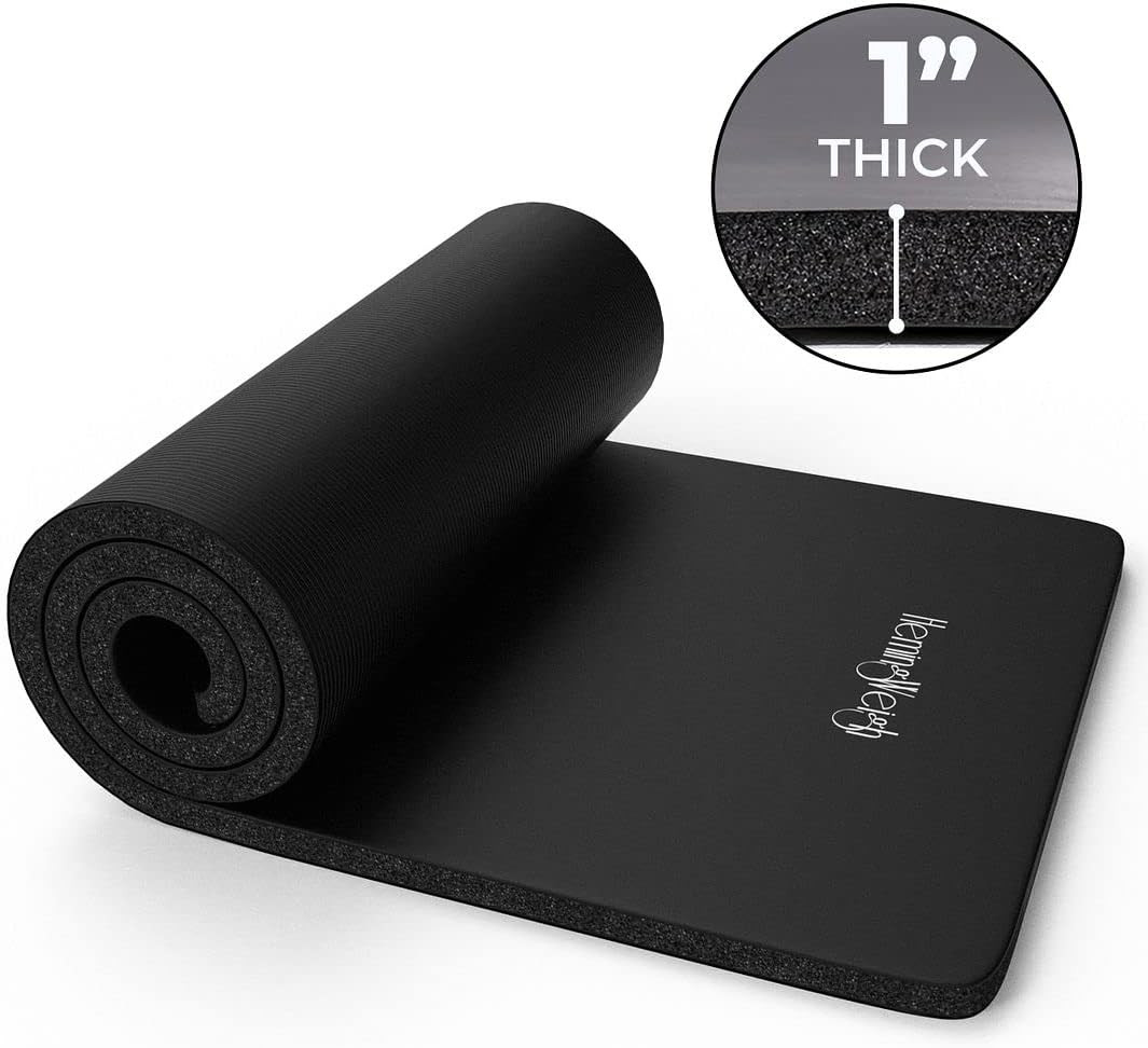 1 Inch Extra Thick Non Slip Yoga Mat – Exercise Mats for Home Workouts, Black (7