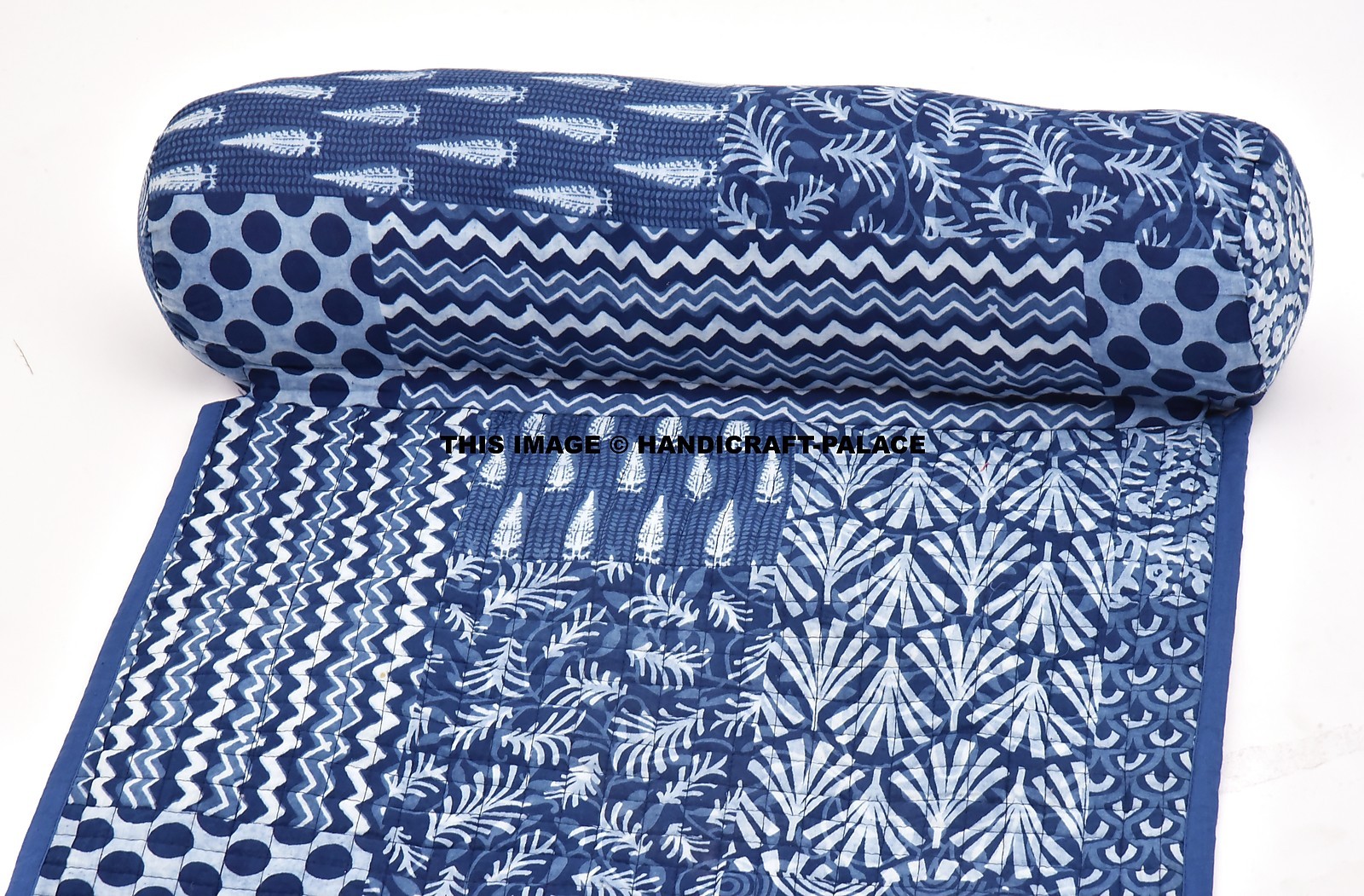 Indian Yoga Mat Cotton Original Hand Block Print Style Yoga Mat Quilted Bohemian