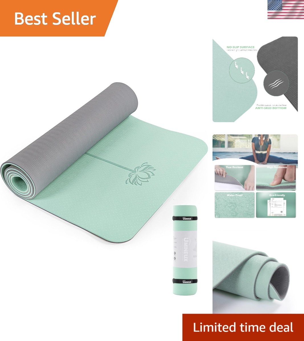 Yoga Mat Extra Thick 1/3 » & 2/5&Prime; Non Slip Yoga Mats for Women Eco Friendly T…