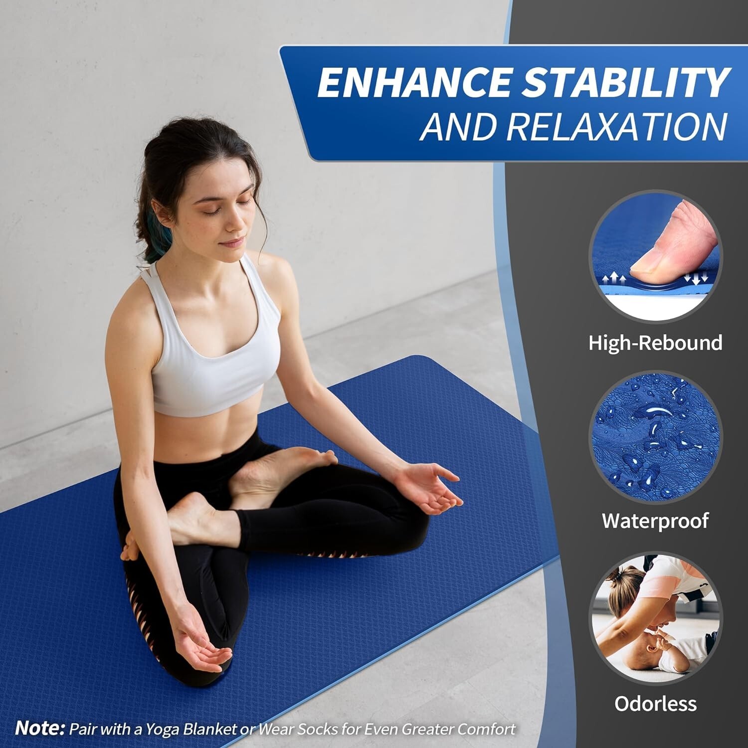 TPE Yoga Mat – Non-slip – Lightweight – 6mm – Comfortable – Long-lasting – Grip