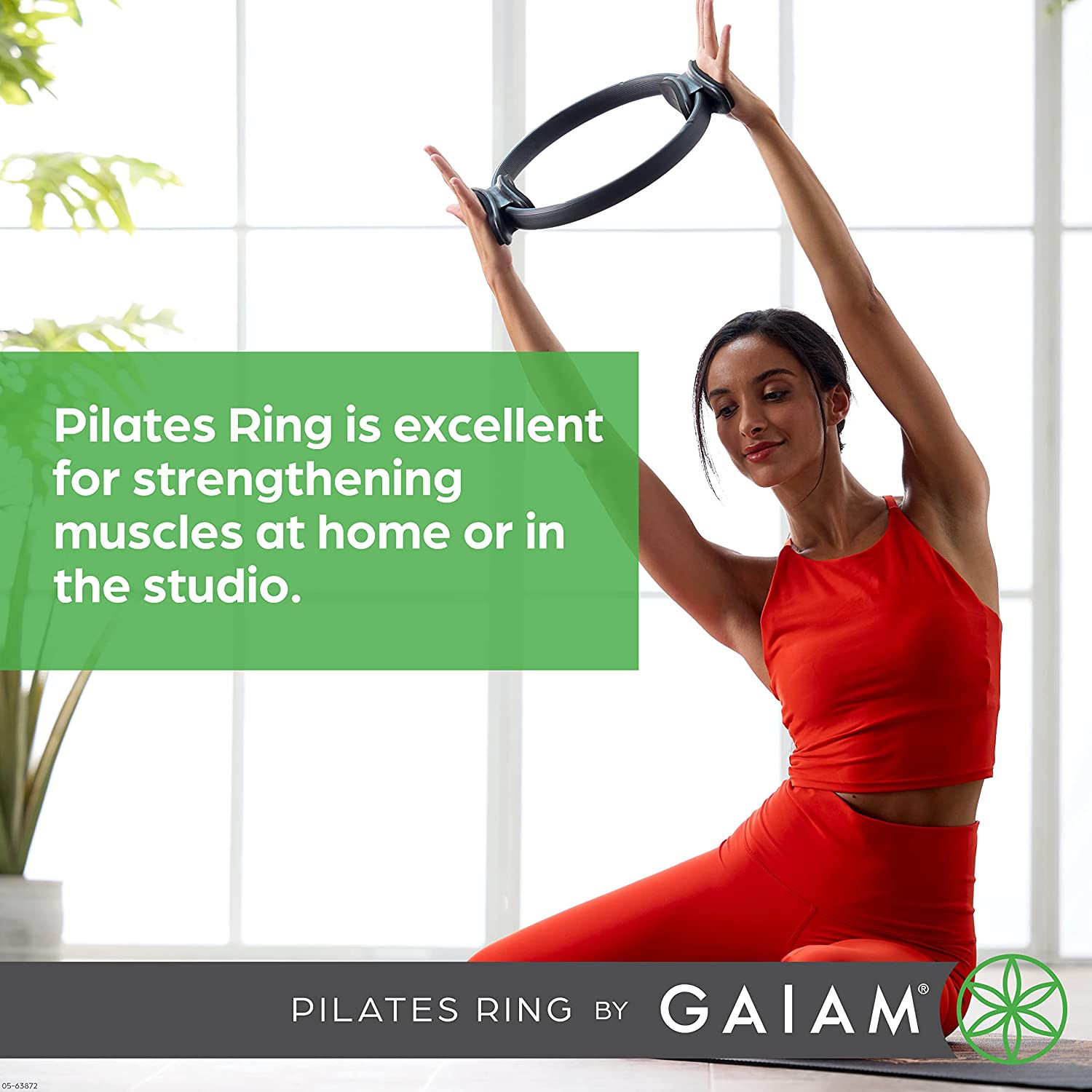 Gaiam Pilates Ring Fitness Circle – Lightweight & Durable Foam Padded Handles, F