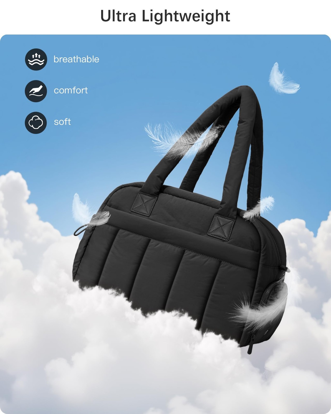 oscaurt Gym Bag for Women Puffer Duffle Bag for Travel Water Resistant Carry …