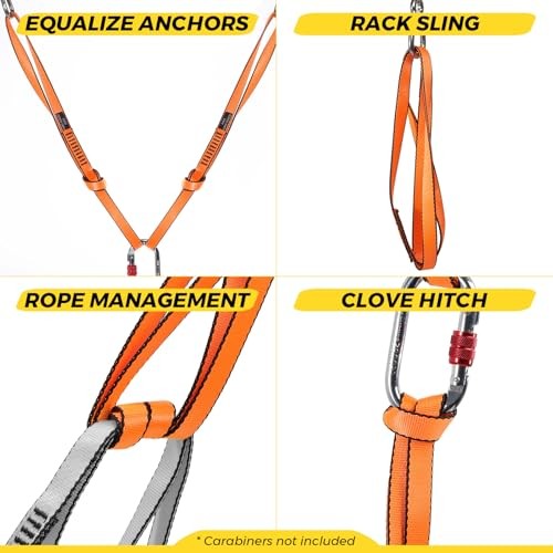 18MM Nylon Climbing Sling Runner 23KN 60cm /24inch | Single Unit Grey