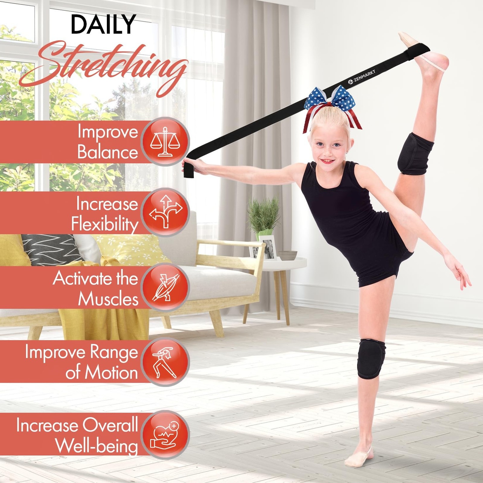 Stretching Strap for Cheer – Flexibility Stunt Strap for Cheerleaders R