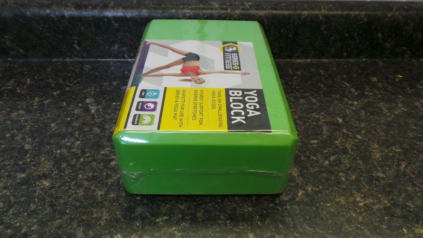 Series – 8 Fitness Green Yoga Block 9&Prime; x 6&Prime; x 3&Prime; Brand New Sealed Free Shipping