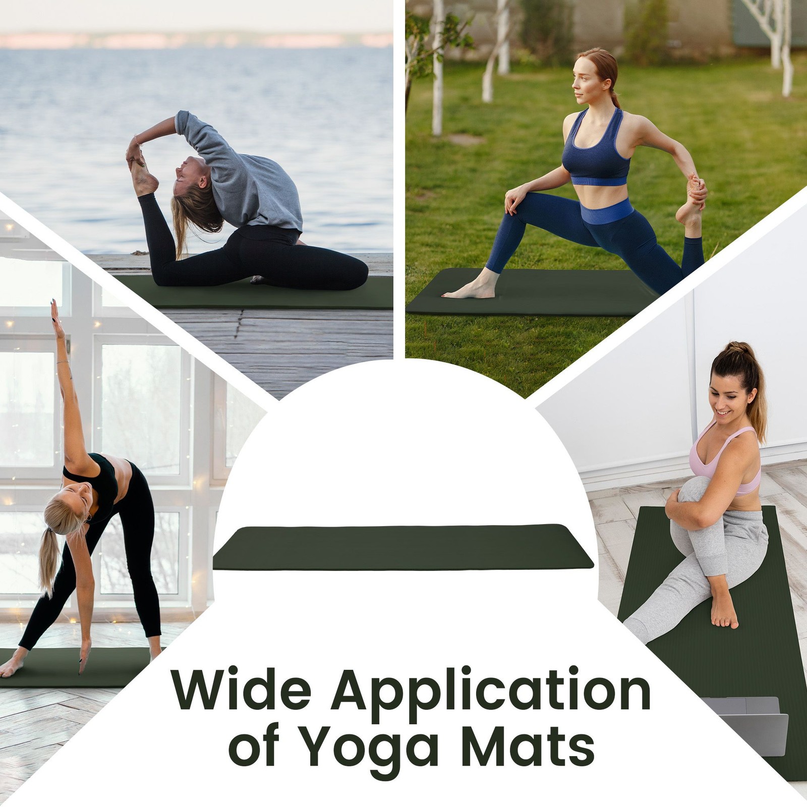 Fitvids Green 1/2&Prime; Thick High Density Exercise Yoga Mat Carrying Strap(Open Box)