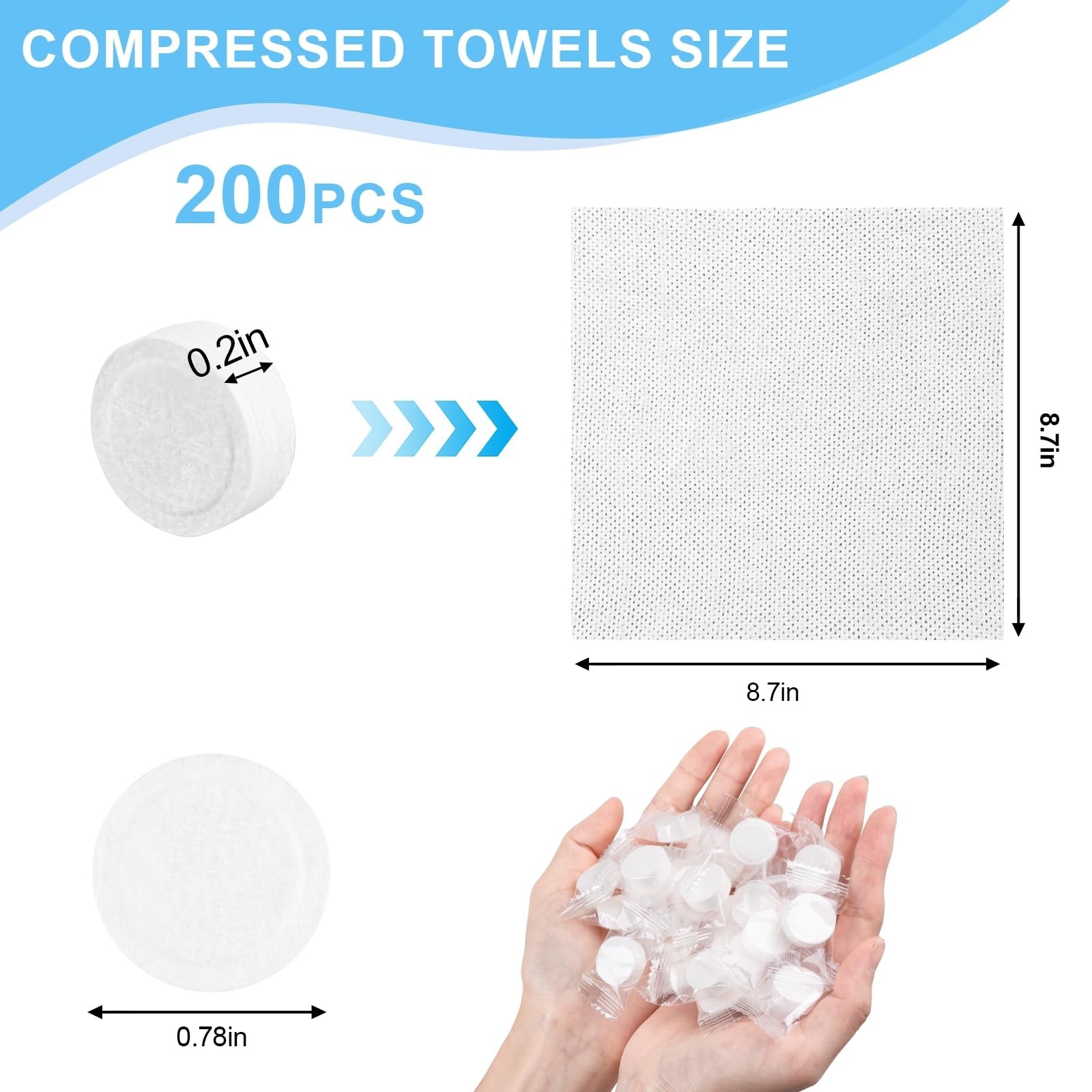 200 PCS Compressed Towel, Disposable Thicker Portable Towels, Camping Wet Com…