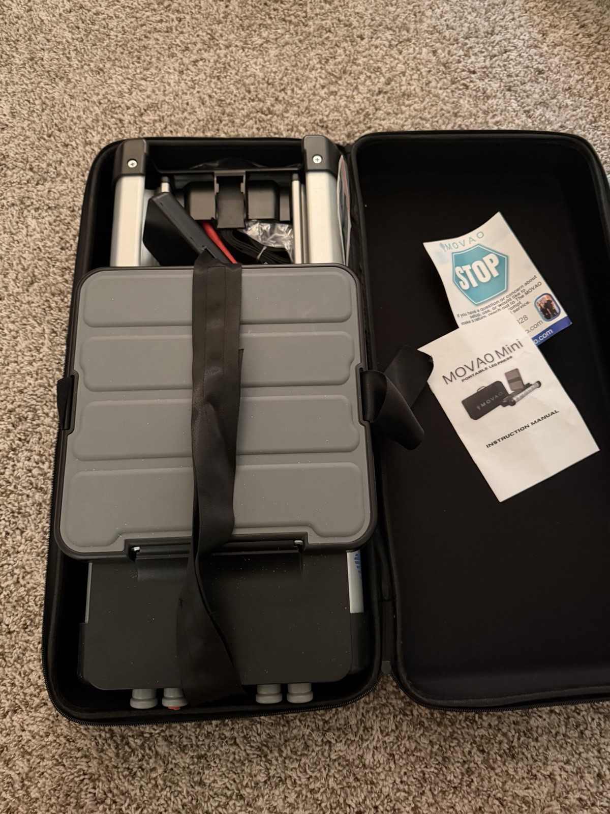 MOVAO Mini Portable Foldable Leg Press for Pilates with Carrying Case & Manual