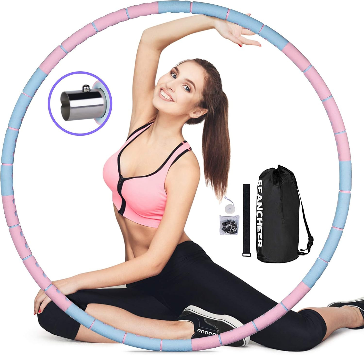 Weighted Detachable Exercise Ring, 2 to 5Lb Adjustable, 8 Sections Portable for