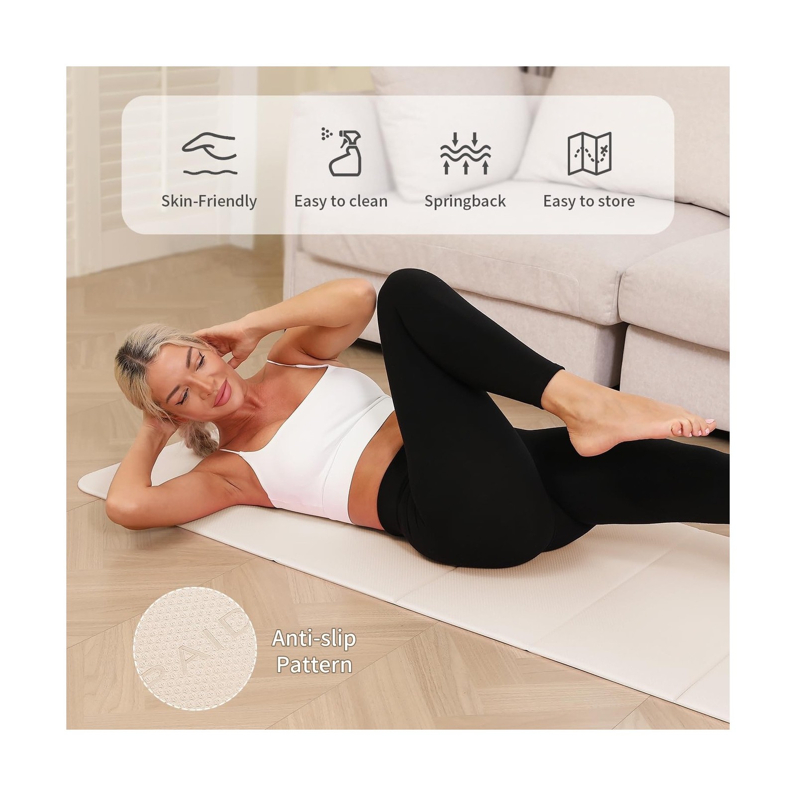 PAIDU Foldable Yoga Mat – 10mm Extra Thick, 75&Prime;26&Prime; Non-Slip Exercis… Fast Ship