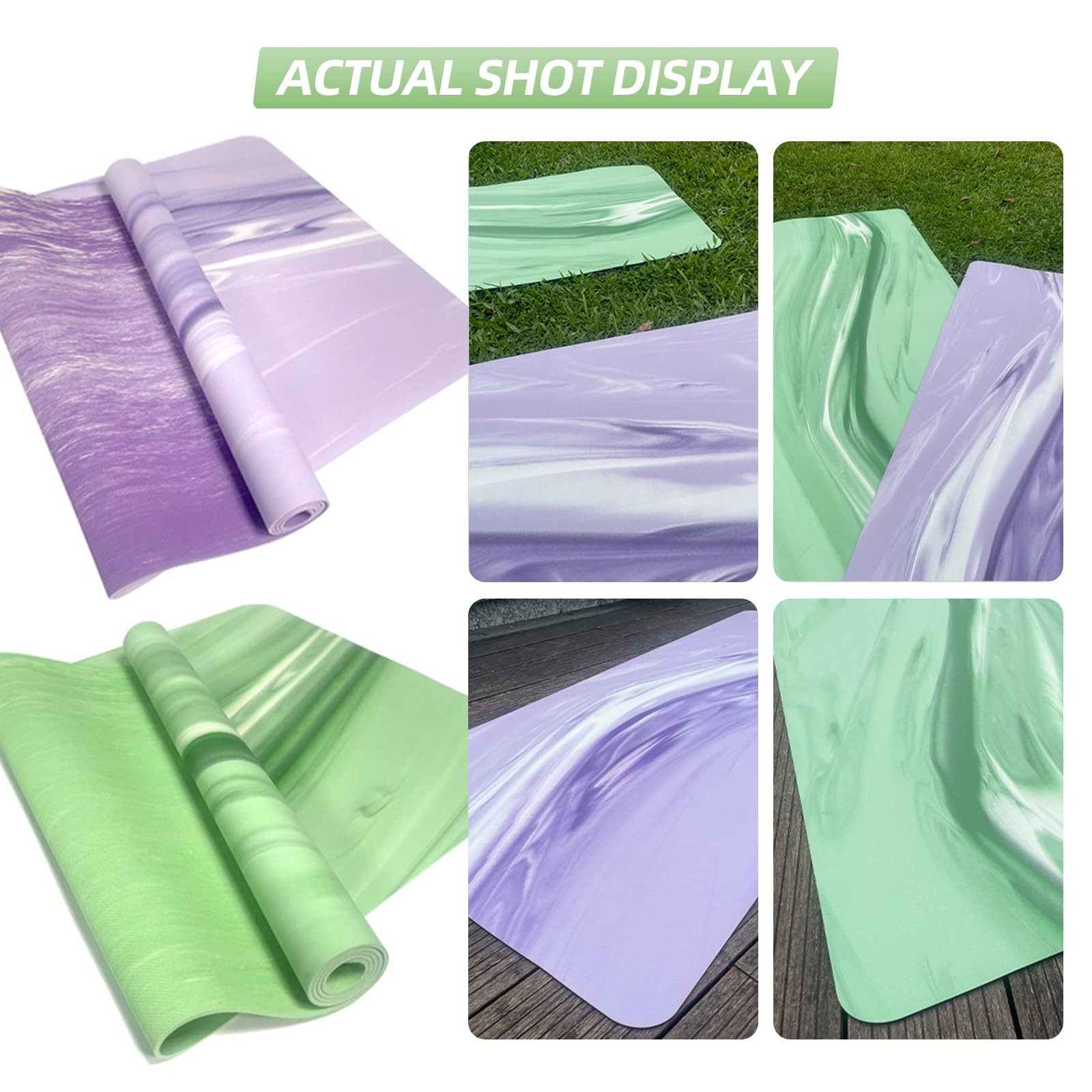 Natural Rubber Yoga Mat, Matte PU Material Extra Thick Yoga Mat Non Slip, Eco…