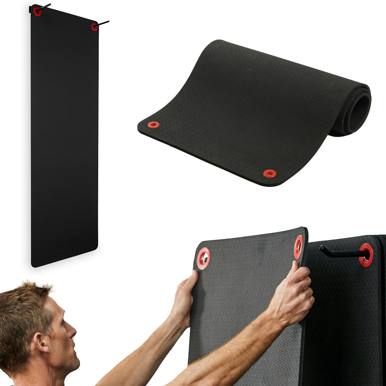 Hanging Exercise Mats for Gyms, Closed-Cell Foam Yoga & Fitness Mats with Gromme