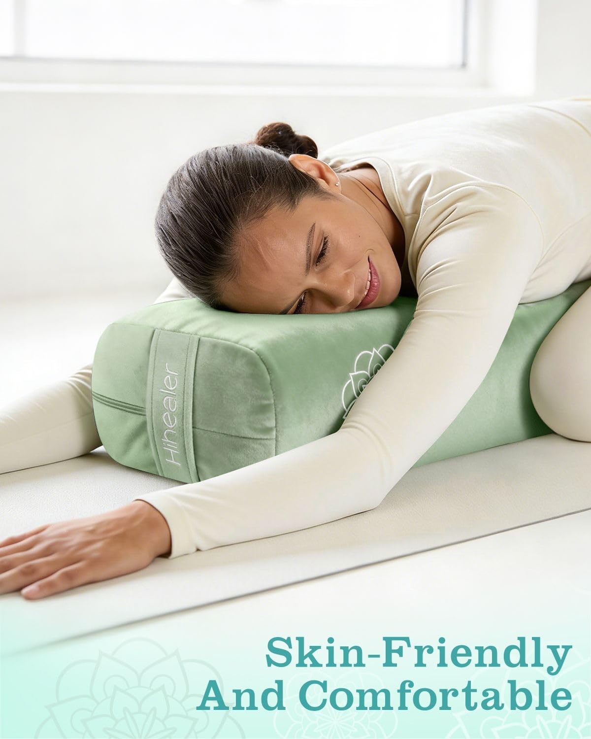 3 in 1 Yoga Bolster Pillow Set for Relaxation & Meditation, Premium Rectangul…