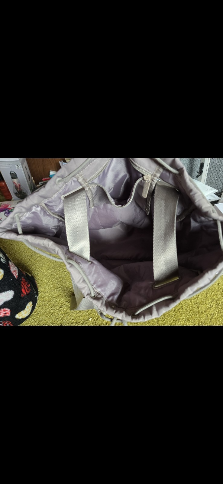 Beyond Yoga Gray Synthetic Mat Bag Adjustable Strap Zip Fastener 2 Pockets