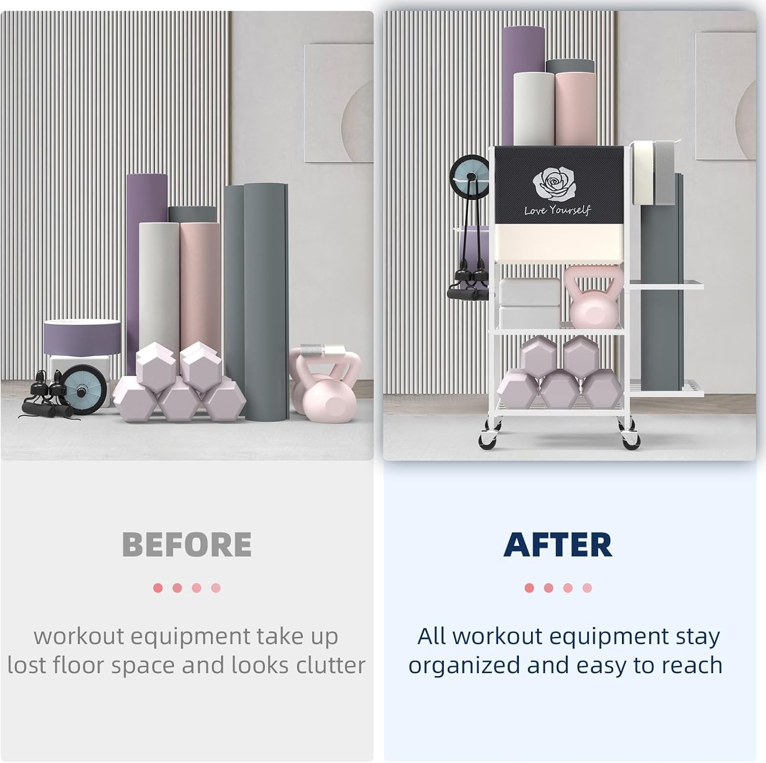 Yoga Mat Storage Rack Gym Storage Rack Gym Workout Equipment Storage Organizer
