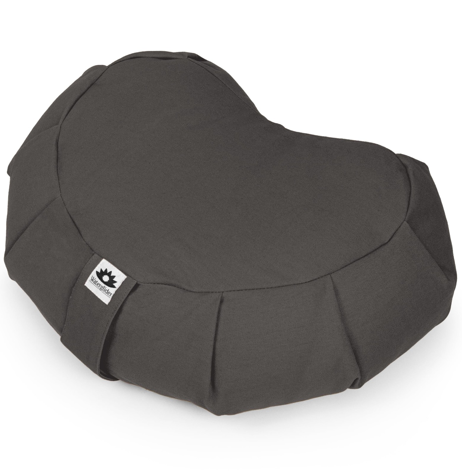 Meditation Cushion (Anthracite) Crescent, Buckwheat Husk Filled, Floor Pillow…