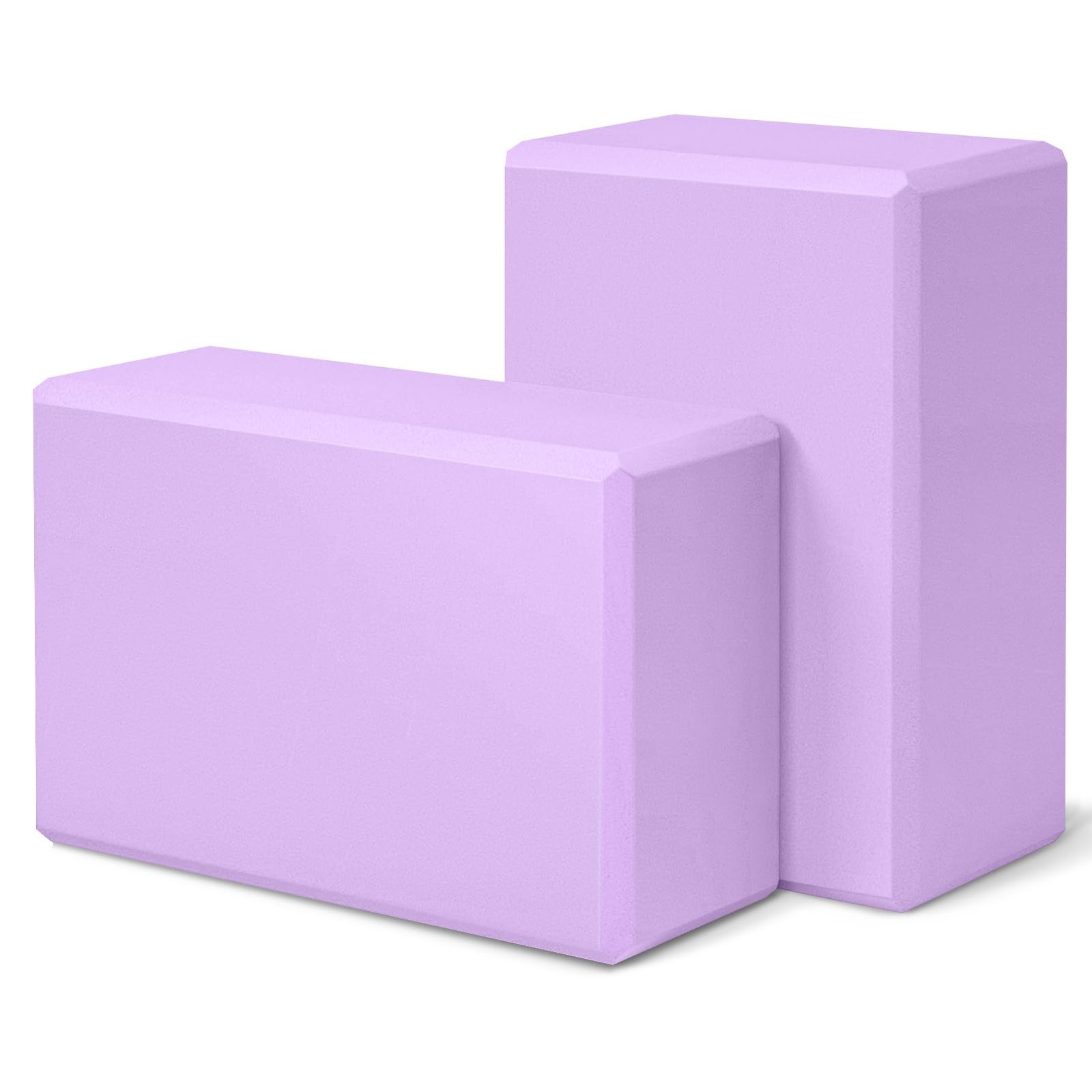 Yoga Block 2 Pack 9&Prime;x6&Prime;x3&Prime;, Sturdy Foam Blocks, High Density & Lavender