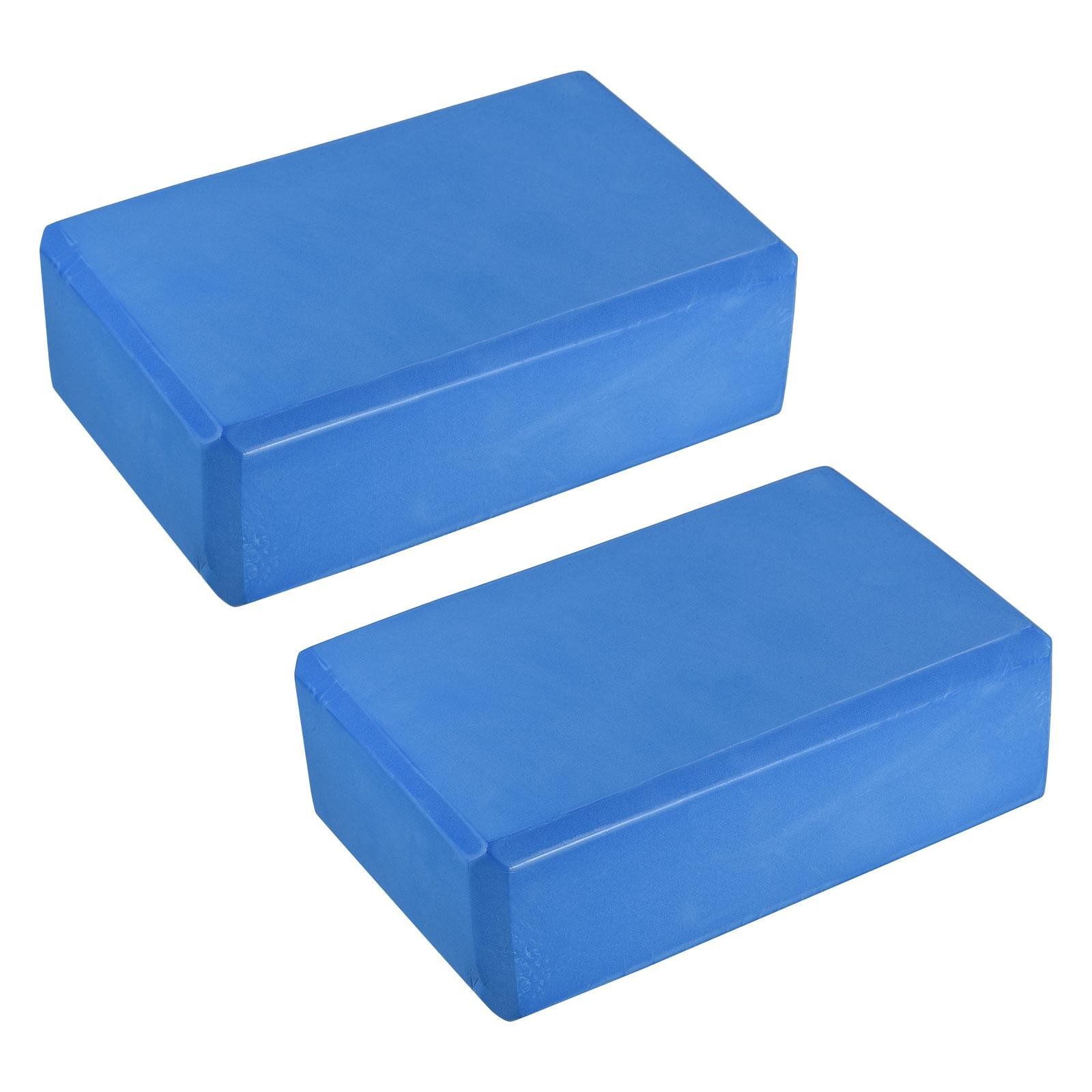 Yoga Block 9x6x3&Prime; Light Weight EVA Foam for Beginners Yogis Pilates Blue 2Pcs