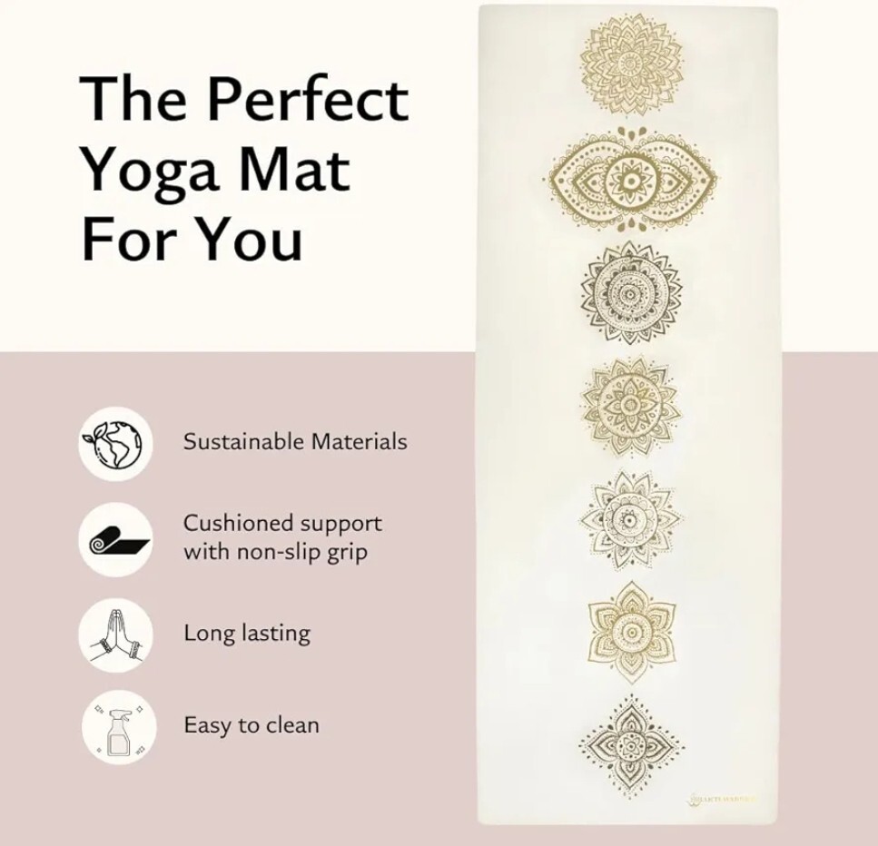 Shakti Warrior Hemp Yoga mat – Extra Long Chakra Yoga Mat 72&Prime; 3mm