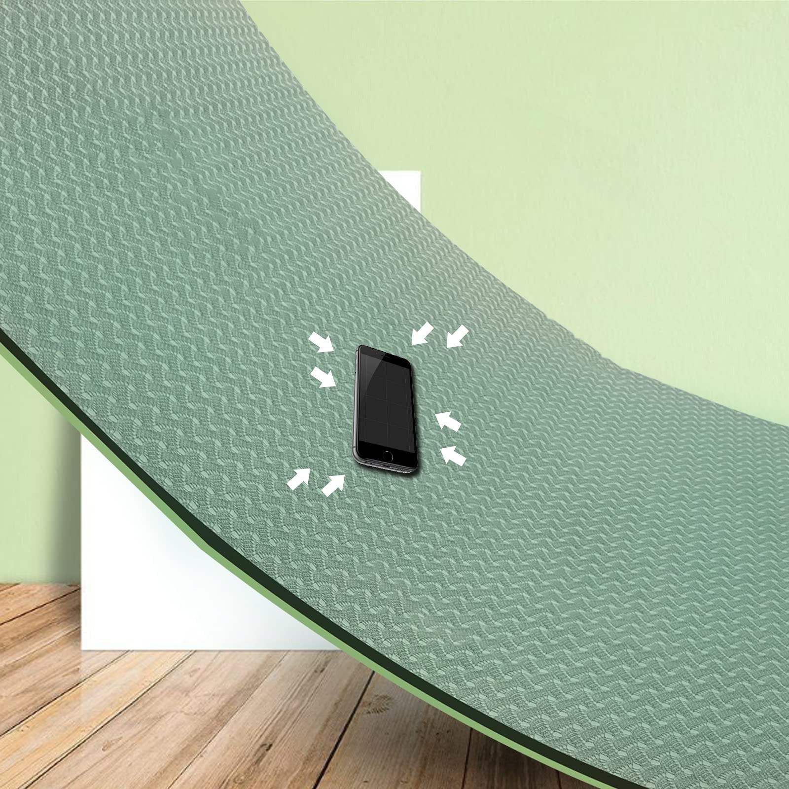 Yoga Mat 1/3&Prime; (8mm) Thick Non-Slip, Men Fitness & Exercise Mat, 72&Prime;Lx24&Prime;W Eco…