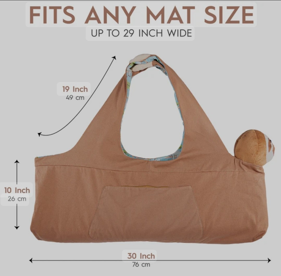Yogapets Sloth 29&Prime; Exercise Yoga Mat Tote Bag Animal Pet Duffle Plush