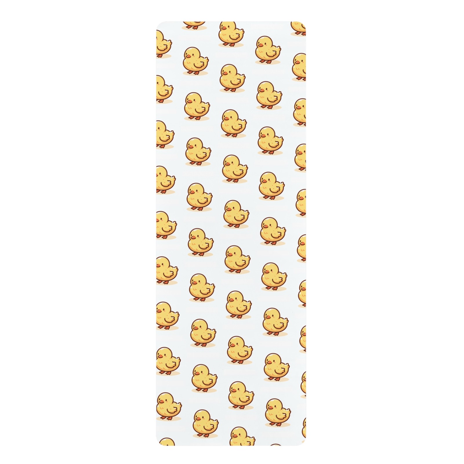 Rubber Yoga Mat, Cute Baby Ducks Kawaii Cartoon Graphic, Quirky Positive Vibes,