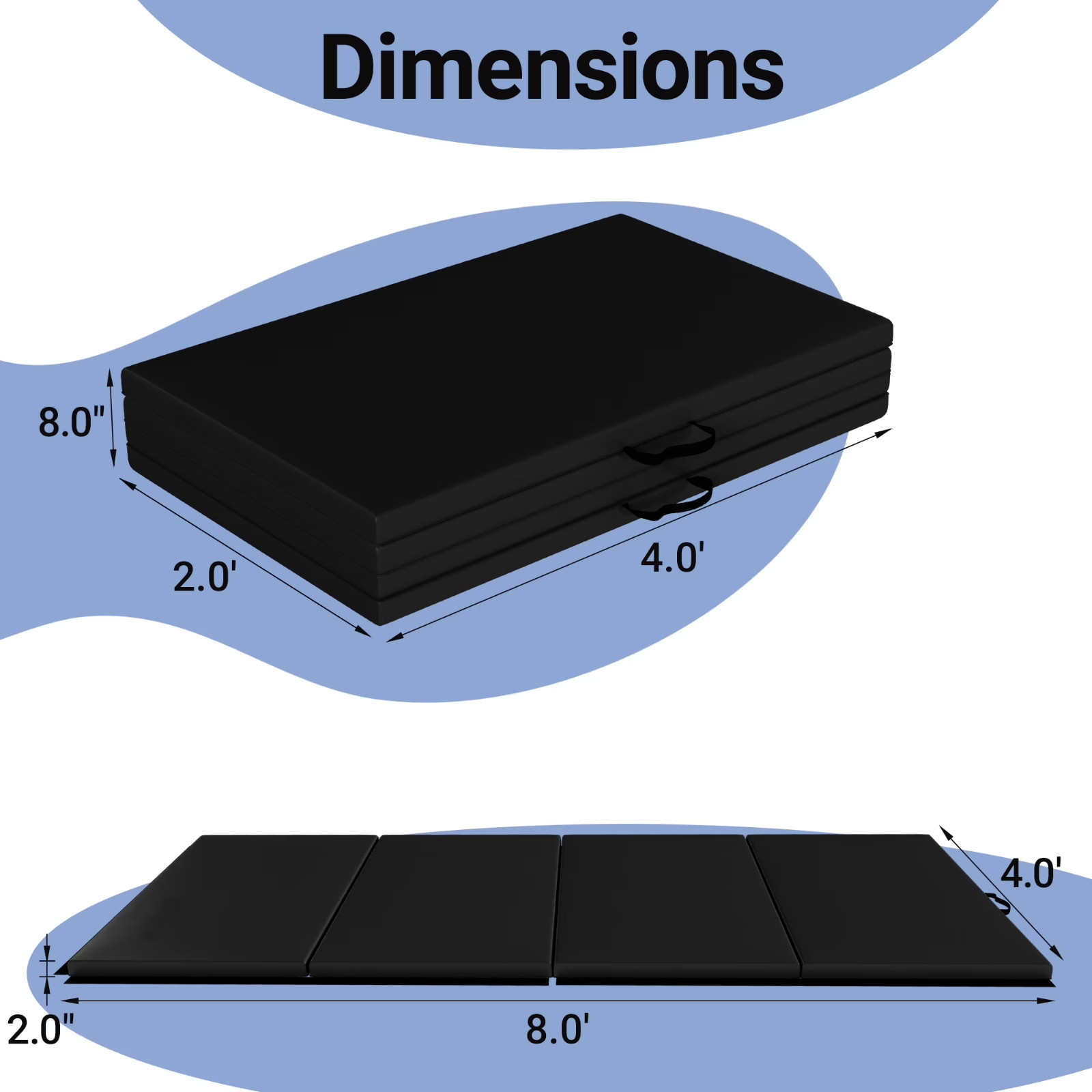 Versatile 4&rsquo;x8&rsquo;x2&Prime; High-Density Gym Mats – Extra Thick, Anti-Tear, Easy-Clean, F