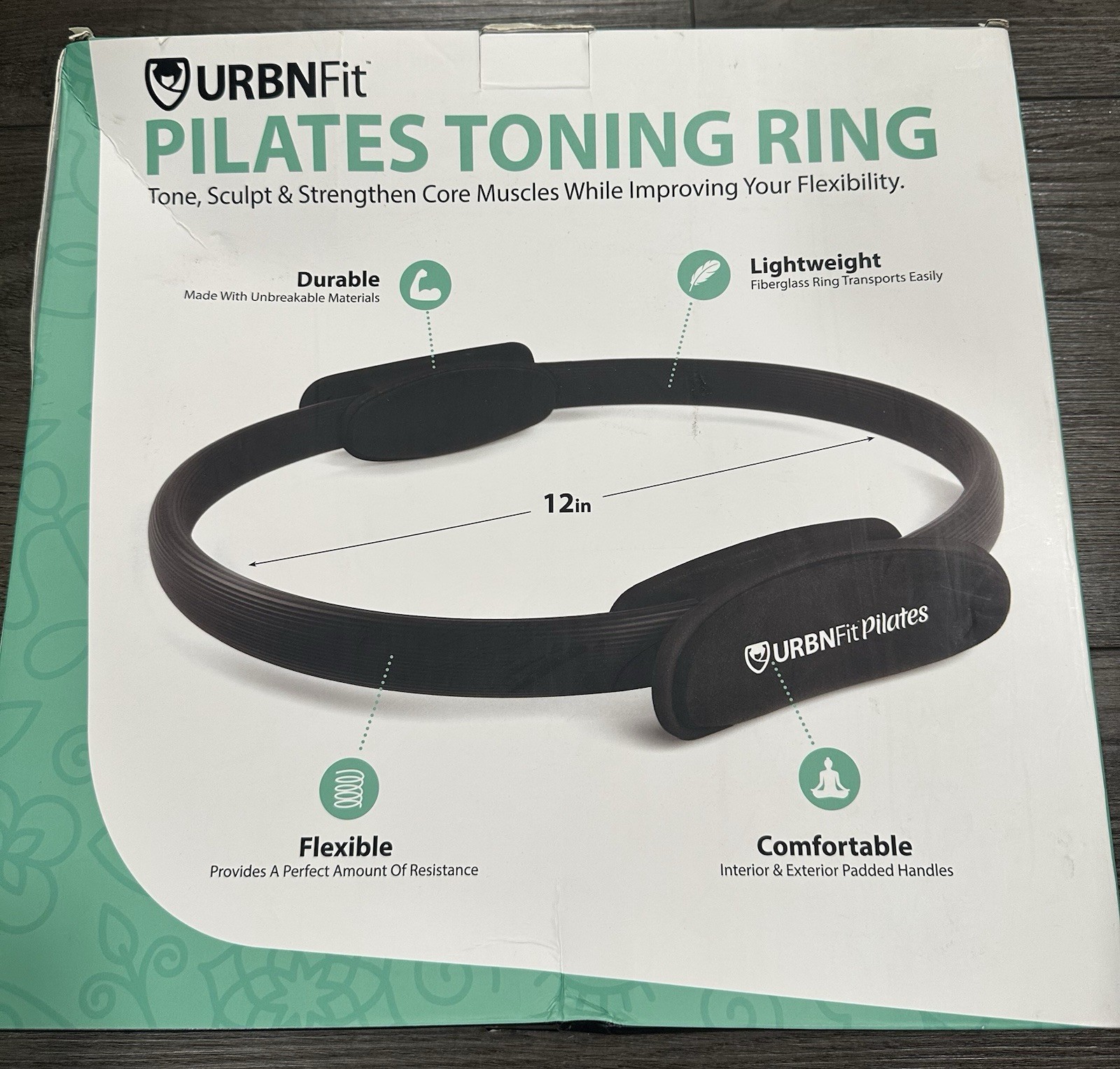 URBNFit Pilates Ring – 12&Prime; Magic Circle w/Dual Grip, Foam Pads, Pink