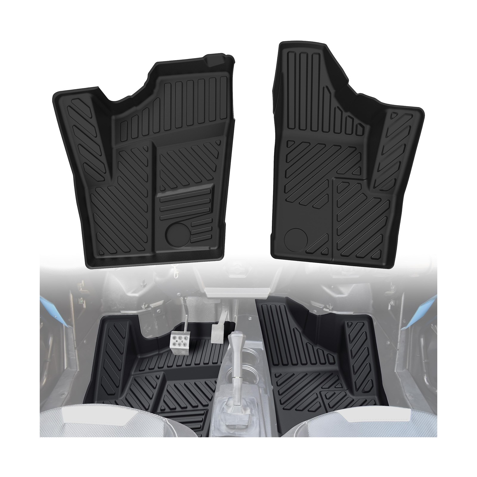 SAUTVS TPE Front Floor Mats for RZR XP 1000 14-23, Front Row Floor Liners All…
