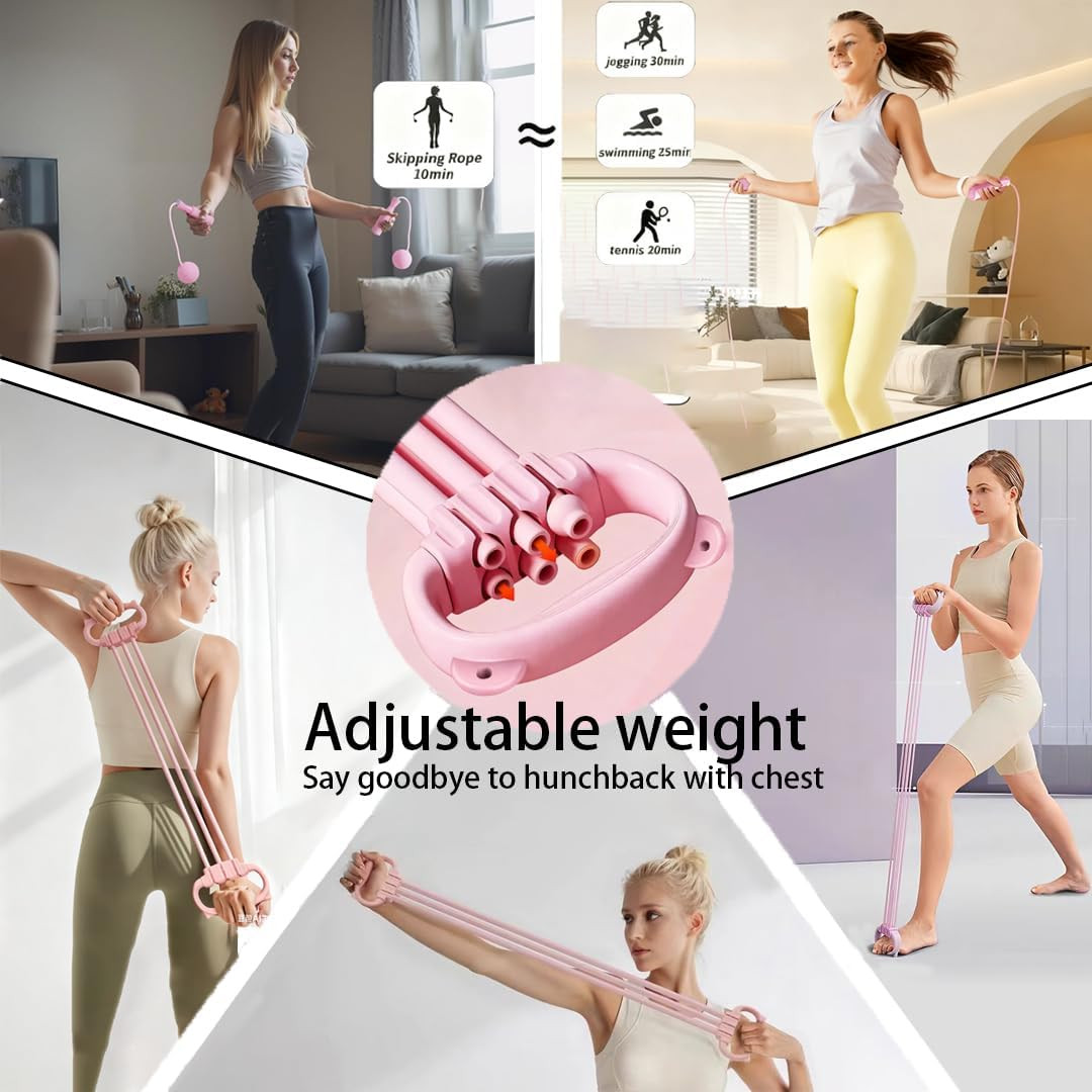 17 Pcs Pilates Equipment,Pilates Set,Women at Home Pilates Kit,Pink Pilates Ring