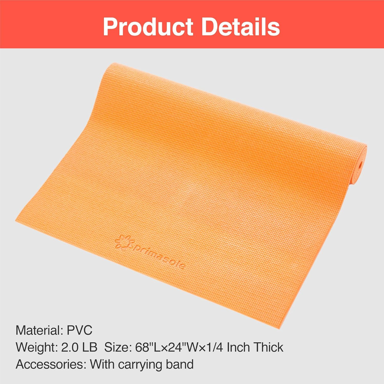 Yoga Mat with Carry Strap for Yoga Pilates Fitness and Floor Workout at Home and