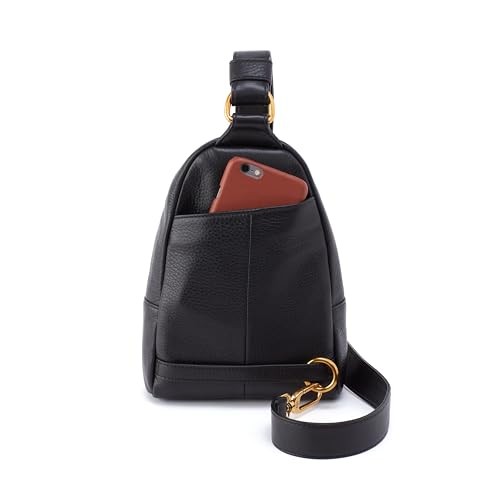 Fern Leather Sling Bag for Women, Convertible to Crossbody One Size Black