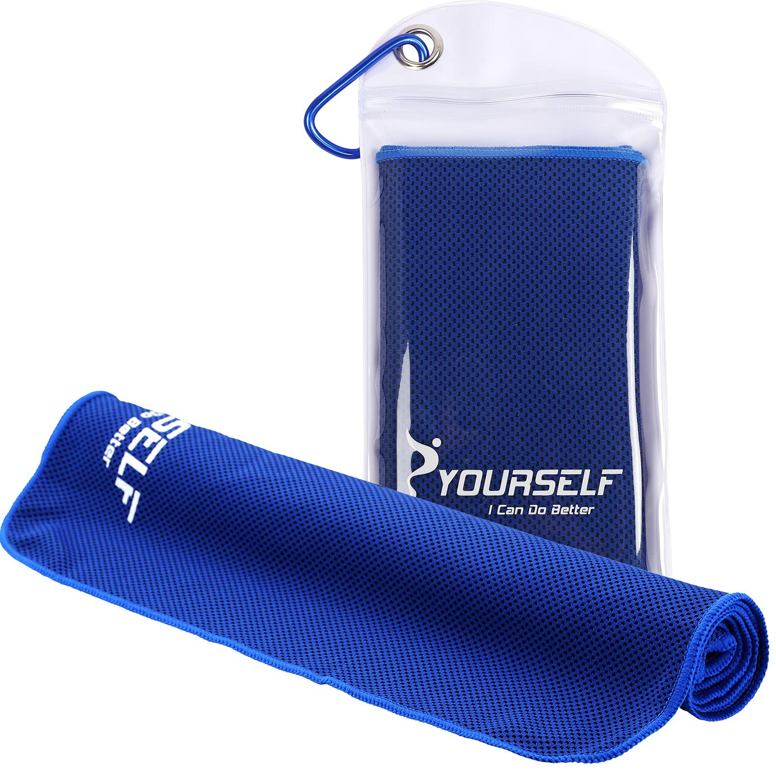 SYOURSELF Cooling Towel for Instant Relief Cool Bowling 40&Prime; x 12&Prime;, Dark Blue