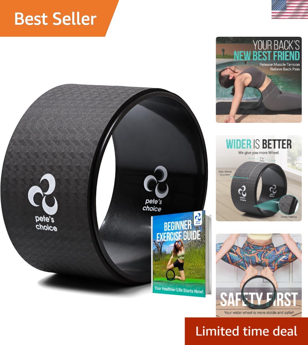 Extra Wide Yoga Wheel, Mini Yoga Wheel – Beginner Friendly Yoga Kit. More Com…