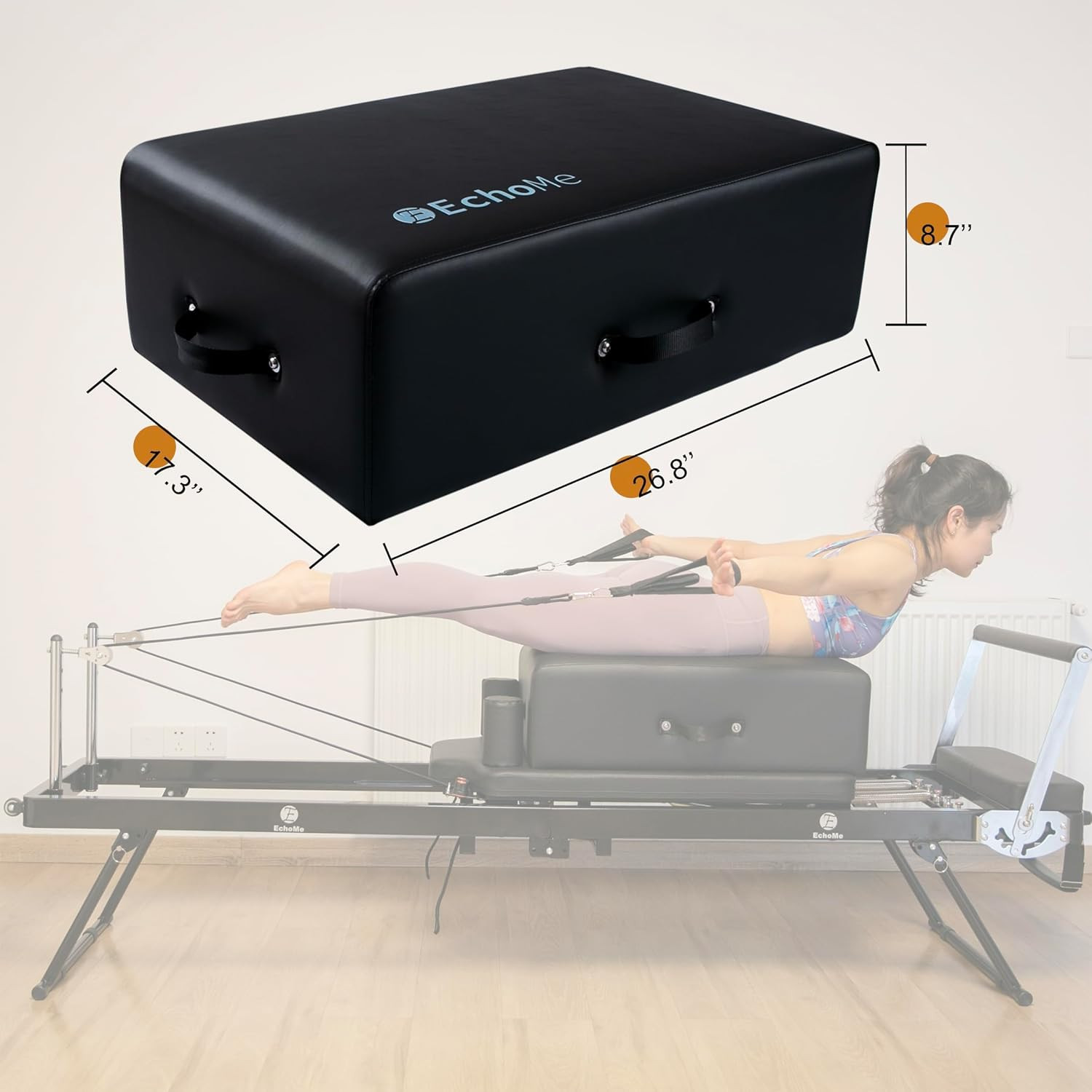Pilates Sitting Box for Pilates Reformer by , Box Pilates Reformer for Home Gym,