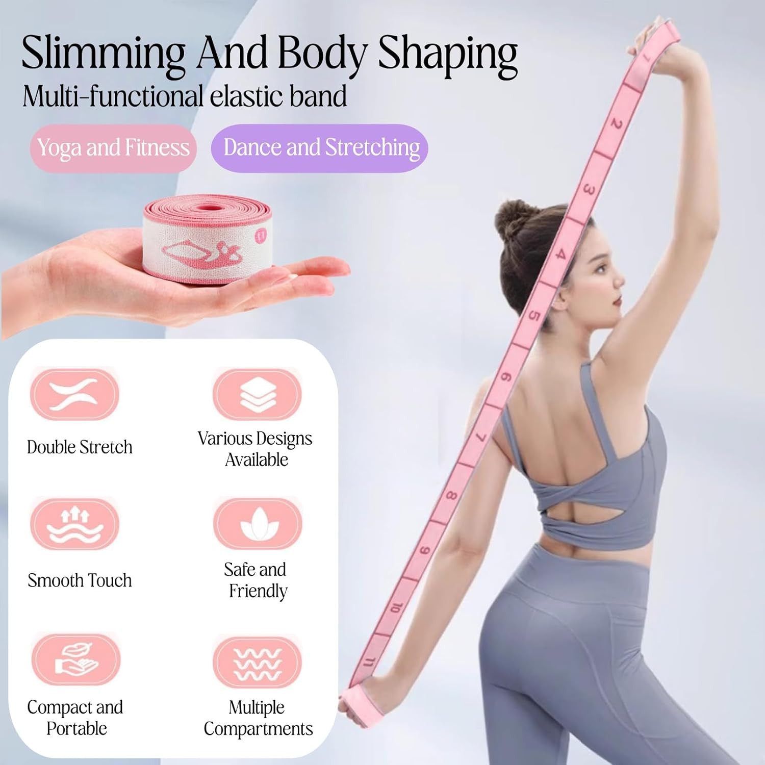 Multi-Loop Stretch Band for Yoga, Pilates, Dance, and Physical Therapy