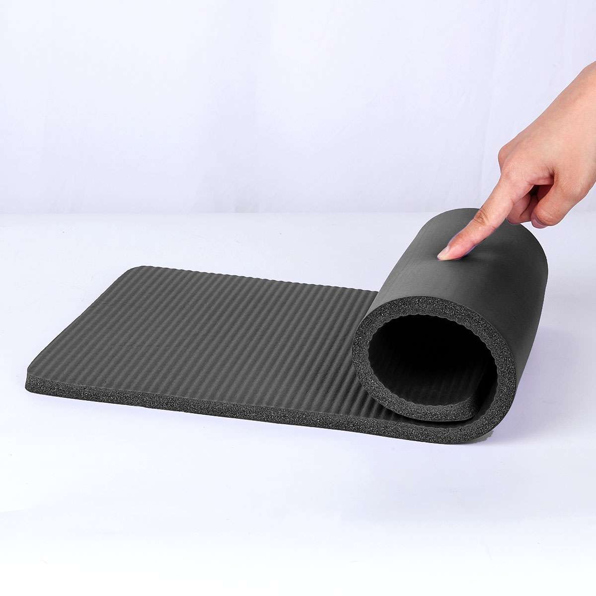 2pcs Thick 15mm Yoga Mats Exercise Gym Fitness Mat Non-Slip With Carry Strap US