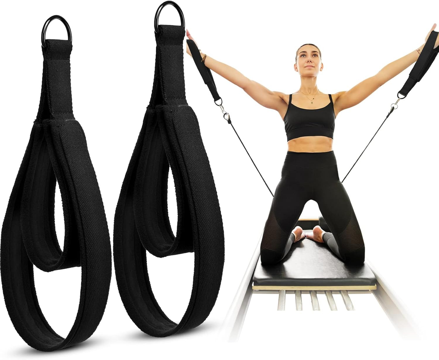 2 Pcs Pilates Double Loop Straps for Reformer Feet Fitness Equipment Straps D…